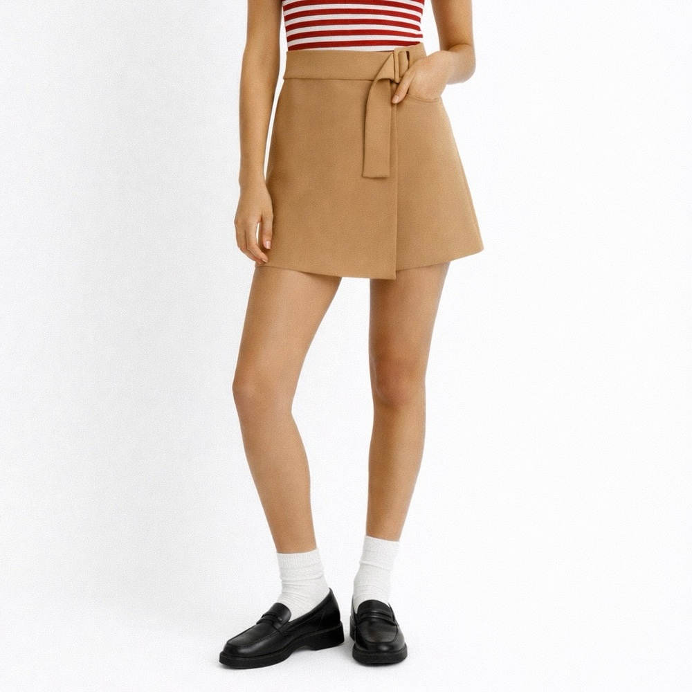 Jason Wu Belted Mini Skirt Tan Size Medium